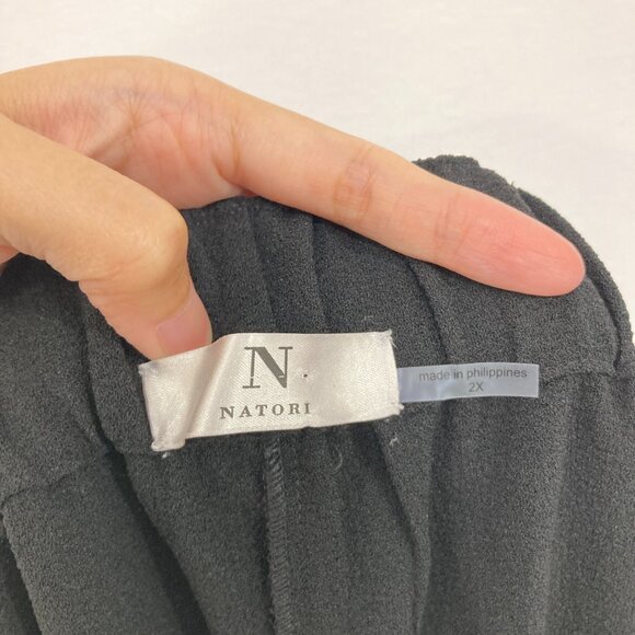 New Natori size 2X Black Wide Leg Pull-on Pants Stretch Comfy - Picture 2 of 8